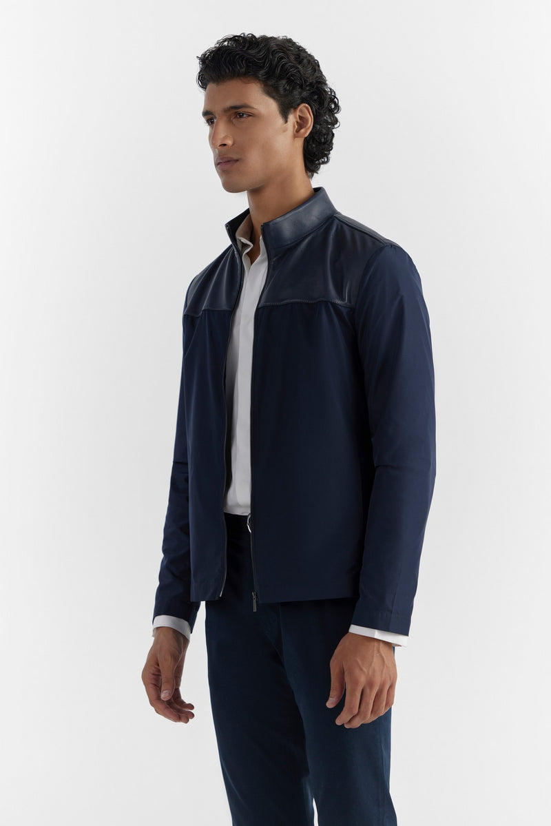 Navy Ralph Mix Media Jacket