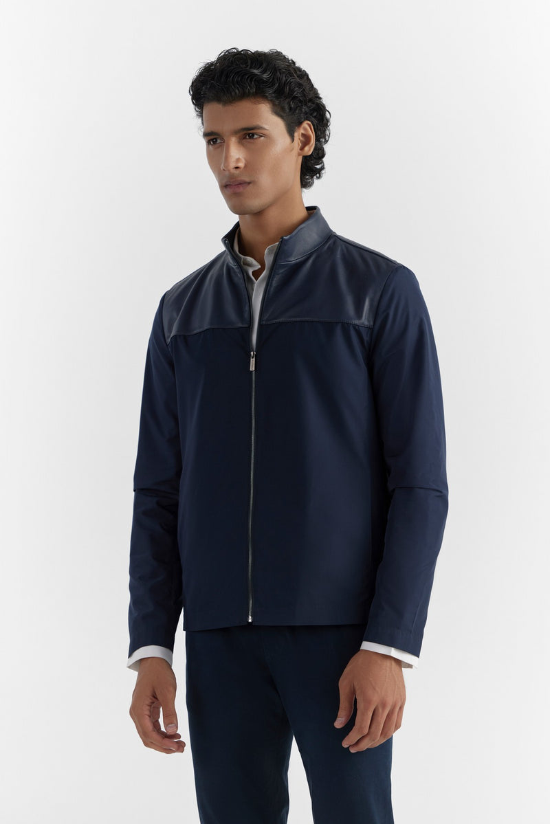 Navy Ralph Mix Media Jacket