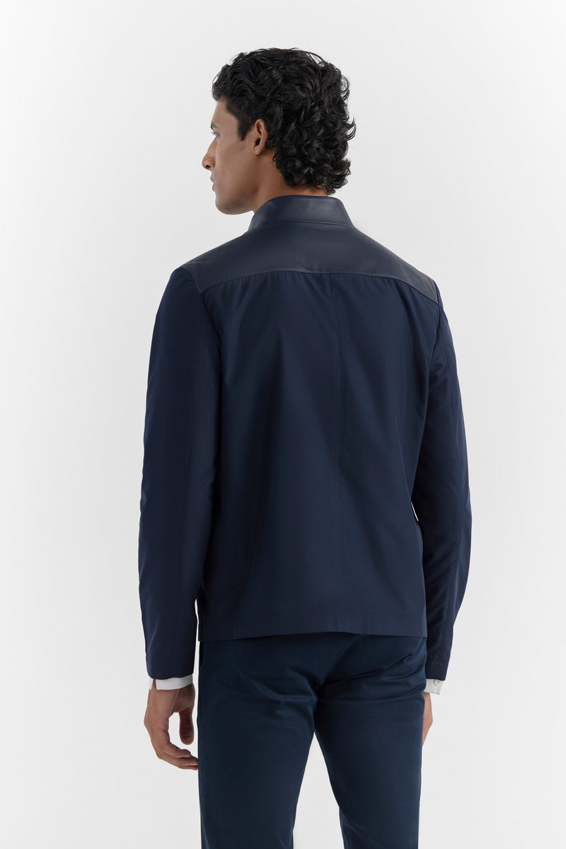Navy Ralph Mix Media Jacket