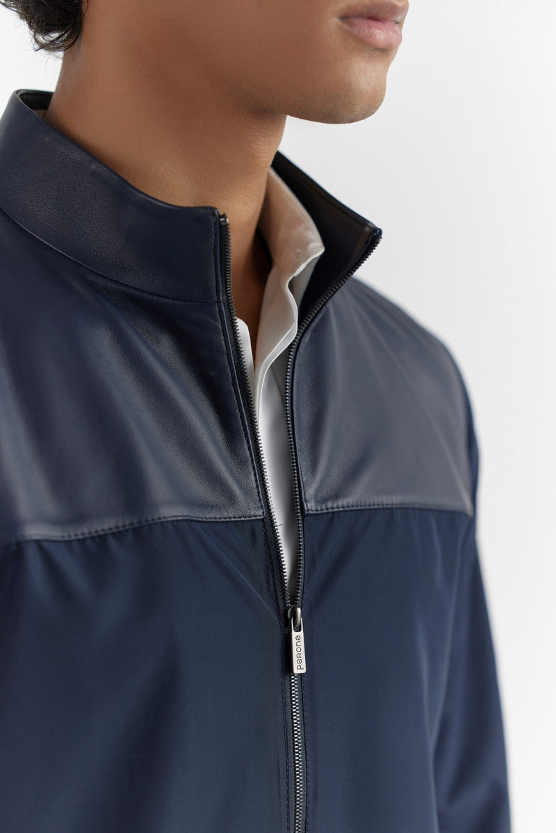 Navy Ralph Mix Media Jacket