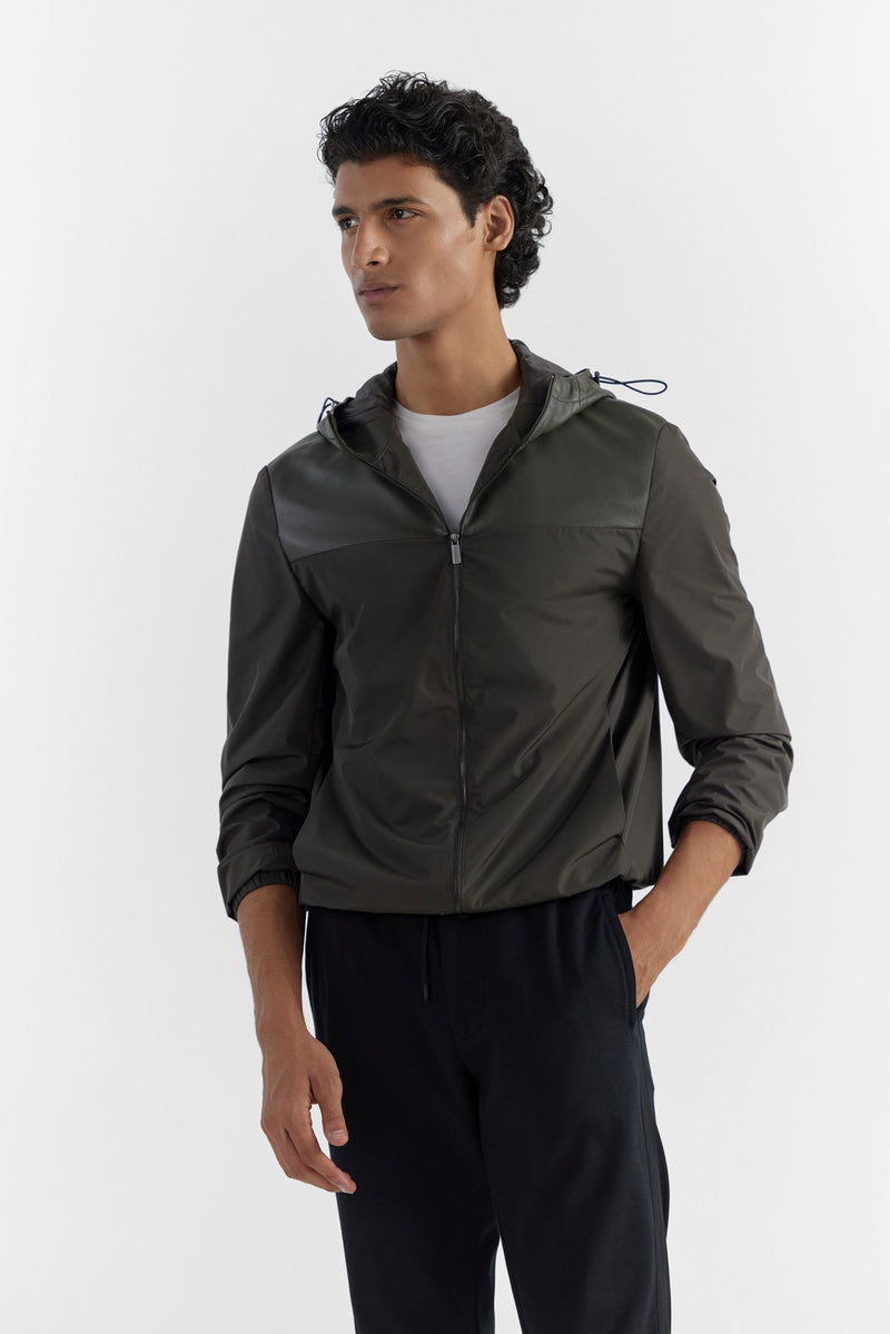 Olive Deron Mix Media Jacket