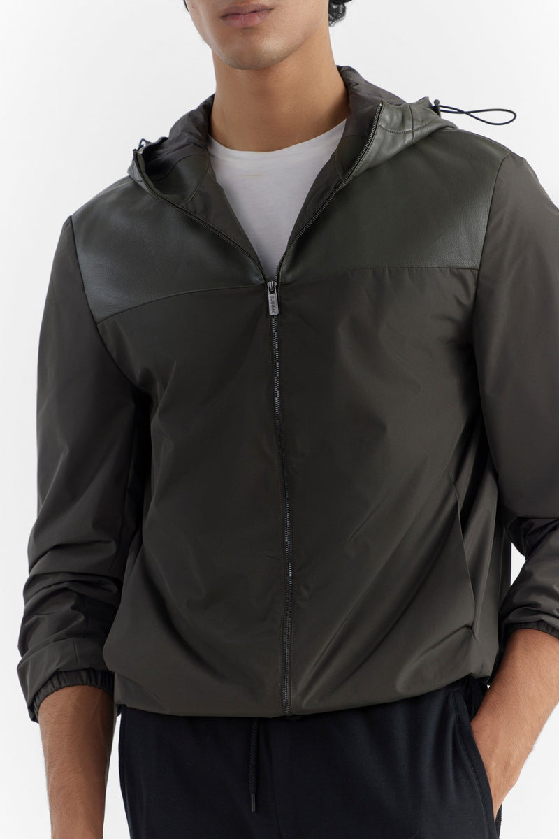 Olive Deron Mix Media Jacket