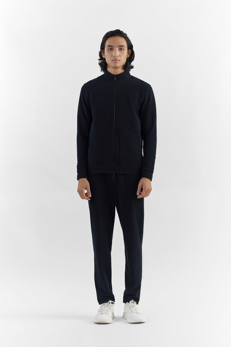 Black Benicio Set Zip Sweatshirt