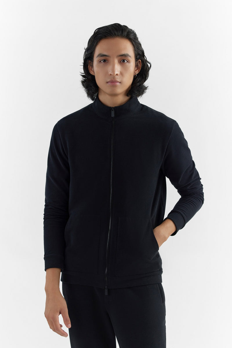 Black Benicio Set Zip Sweatshirt