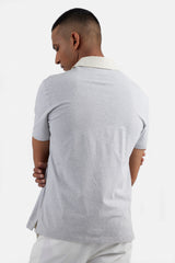 NIGEL WHITE & GREY MEN'S POLO T-SHIRT