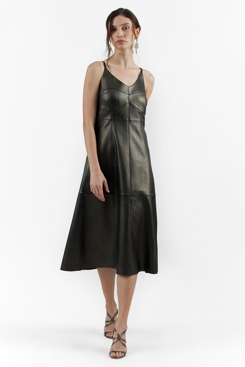 Mellow Copper Miranda Leather Dress