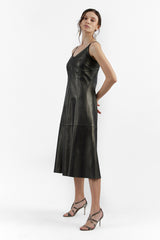 MIRANDA MELLOW COPPER WOMEN'S LEATHER DRESS