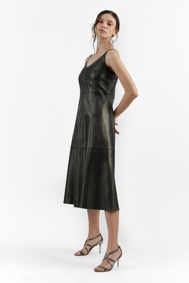 Mellow Copper Miranda Leather Dress