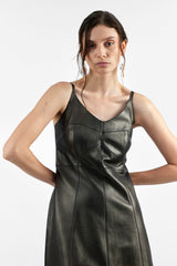 MIRANDA MELLOW COPPER WOMEN'S LEATHER DRESS