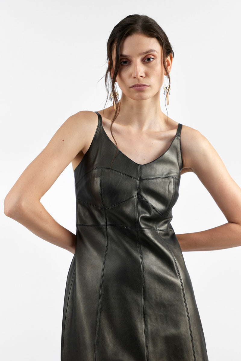 Mellow Copper Miranda Leather Dress