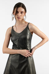 MIRANDA MELLOW COPPER WOMEN'S LEATHER DRESS