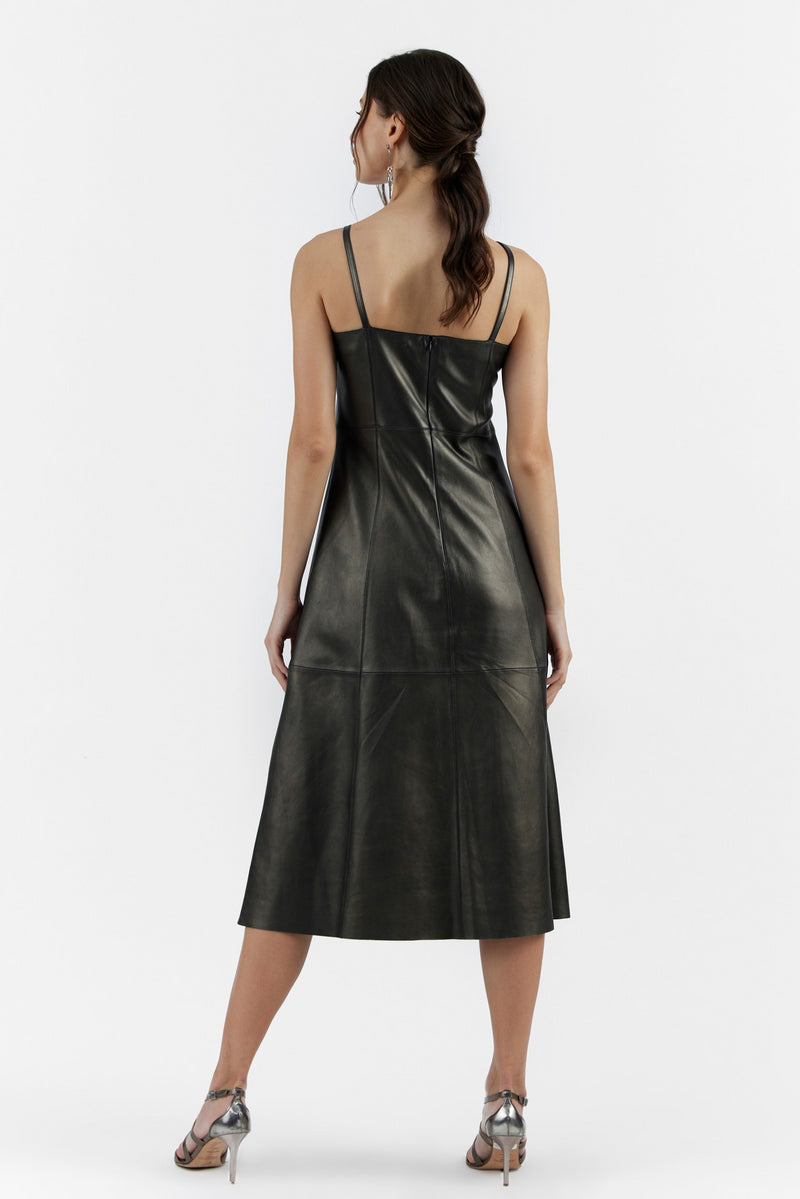 Mellow Copper Miranda Leather Dress