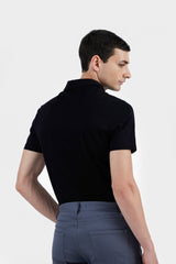 HERNAN BLACK MEN'S POLO T-SHIRT