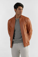 Orange Yohan Leather Jacket