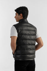 Black Agnello Leather Vest