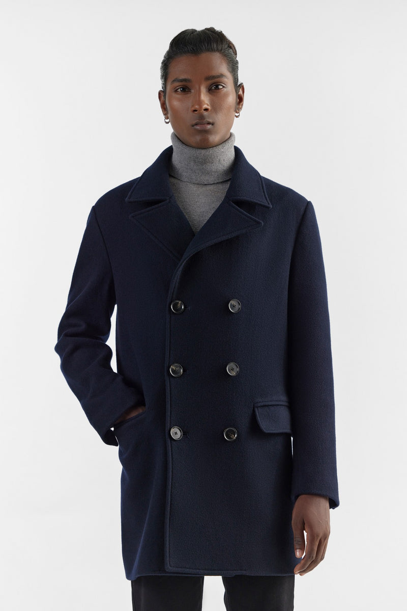 Navy Clifford Mix Media Jacket