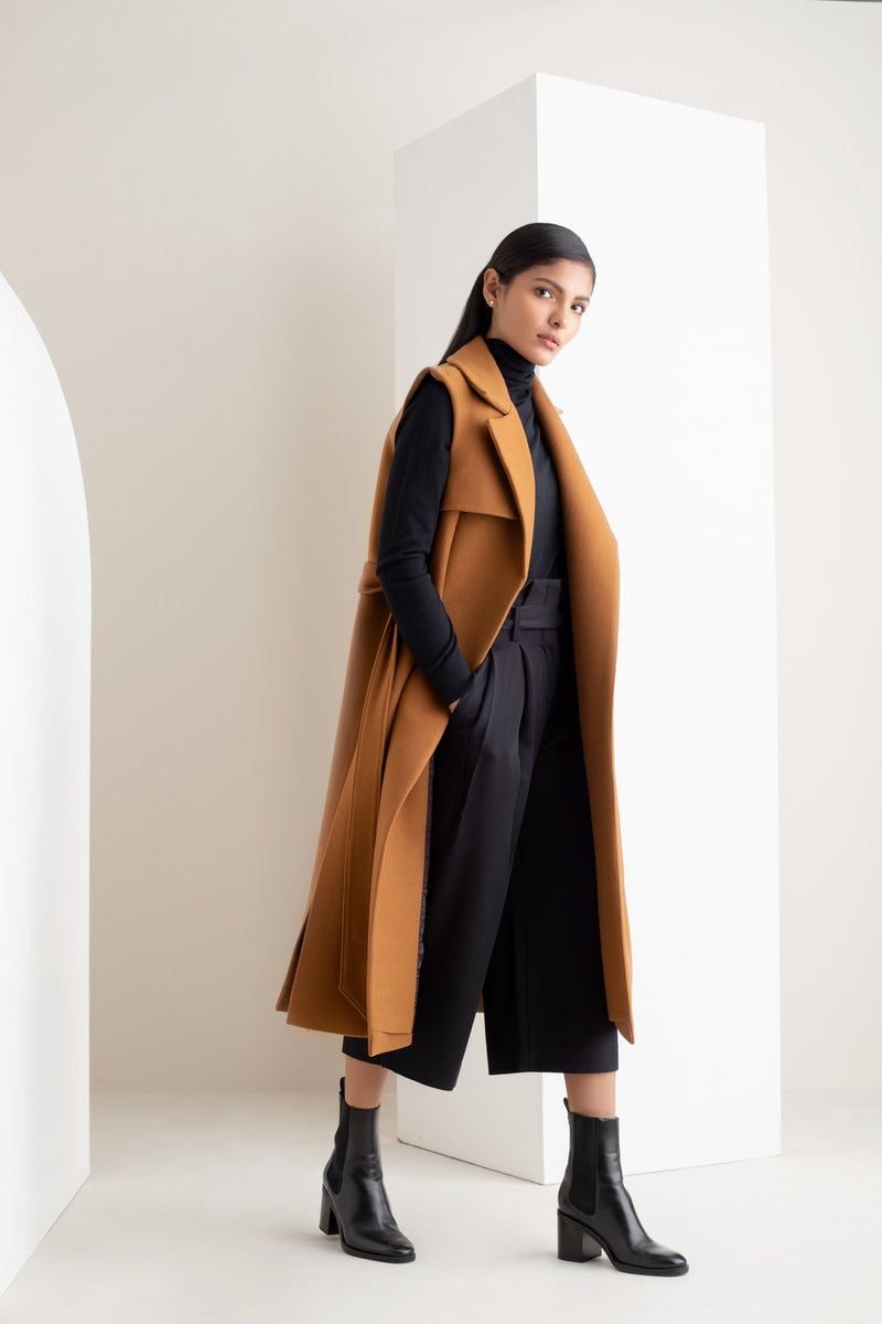 Cognac Twyla Wool Coat