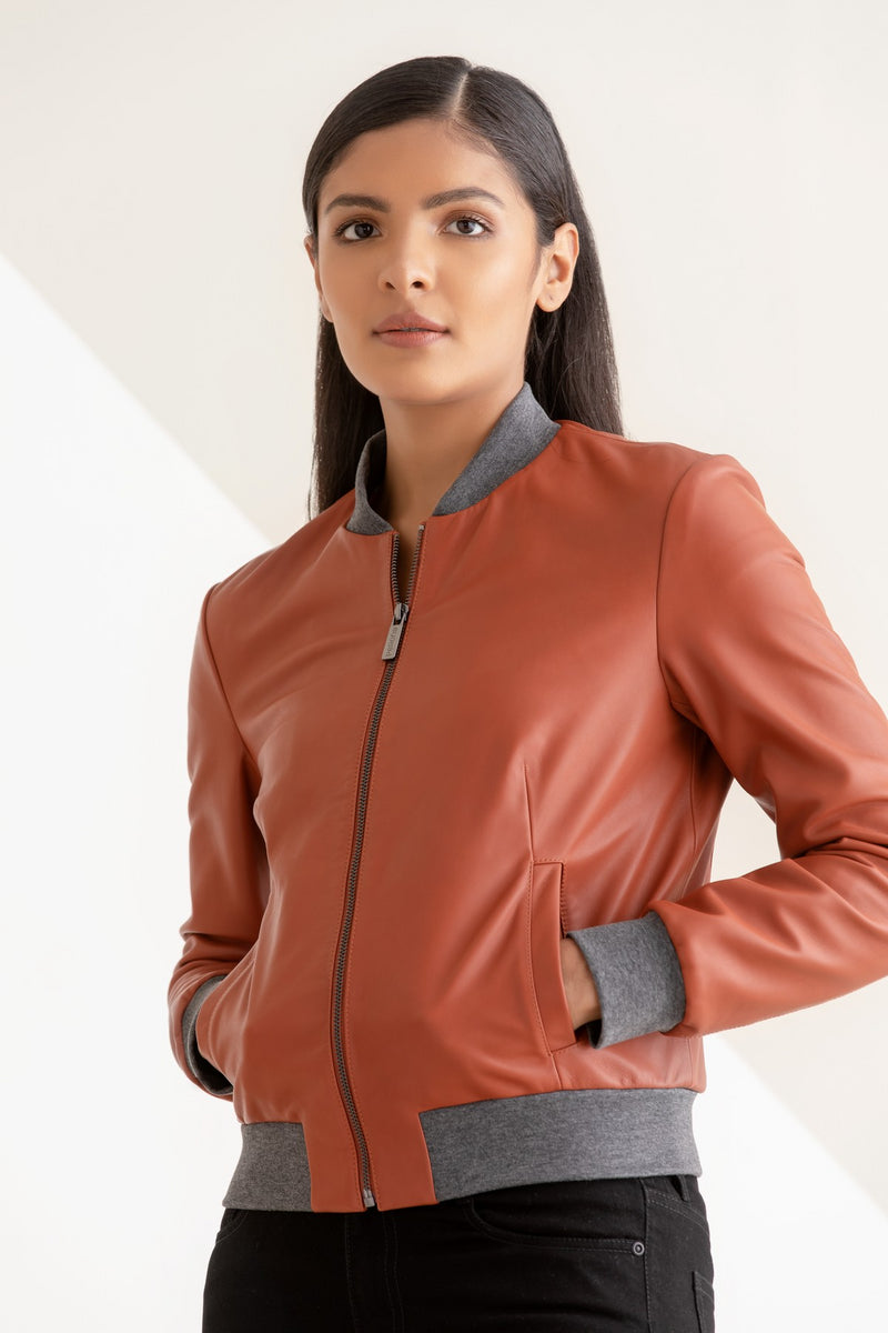 Burnt Tan Willow Leather Jacket